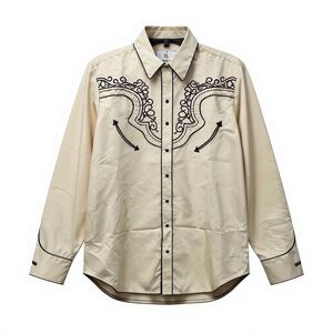 Ranger’s Beige Western-Style Long Sleeve Shirt – Size L -NWT